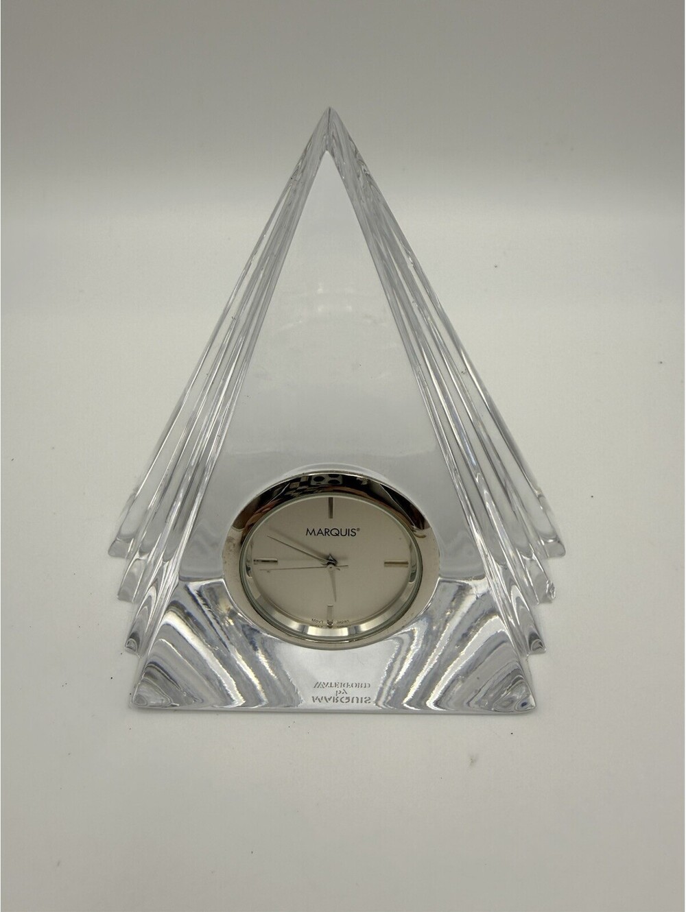 Marquis Waterford Crystal Pyramid Small Desk Clock Needs Battery